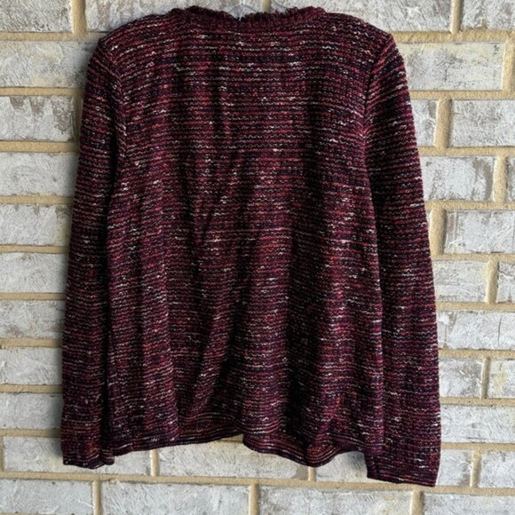 J. Jill Burgundy Multi Tweed Long Sleeve Sweater Women's Size M. - Picture 2 of 9